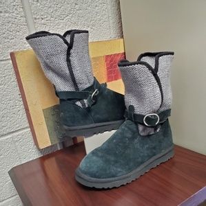 UGG Black & gray Nyla short knit boot size 7